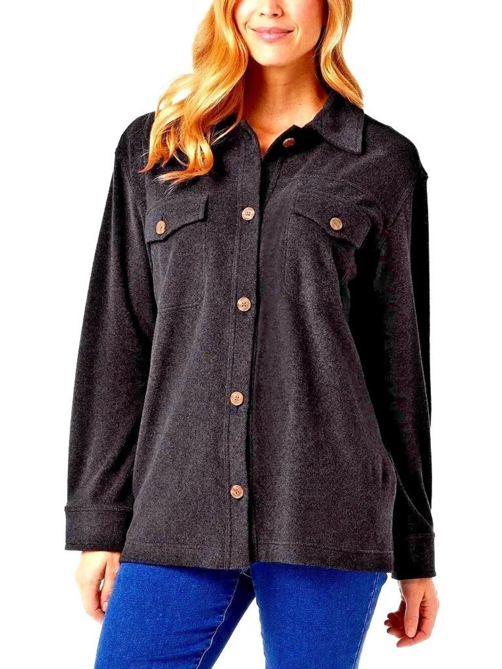 32 Degrees Heat Women's Button-Up Shirt - HT Black - Size L